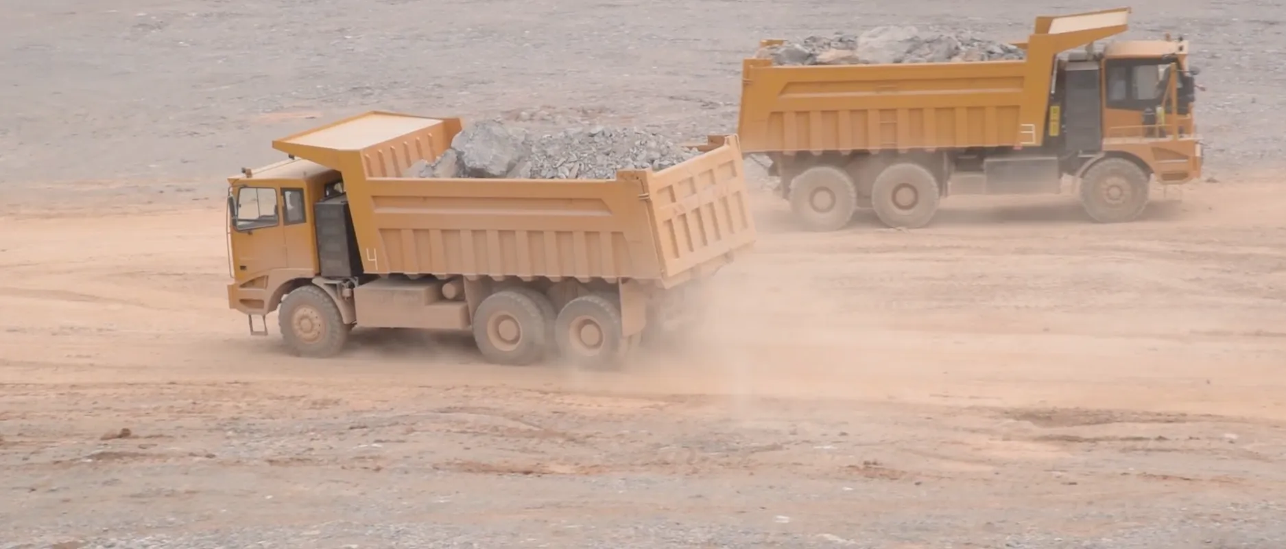 Autonomous mining trucks hauling